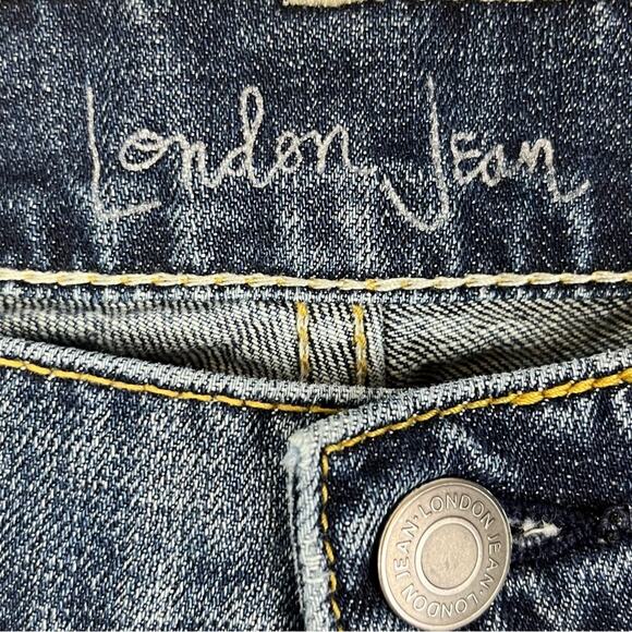 London Jean Distressed Straight Leg Jeans 8 - Picture 7 of 8